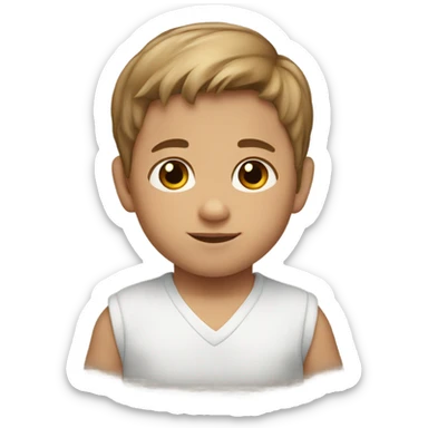 A baby boy ligh brown hair and brown eyes sticker