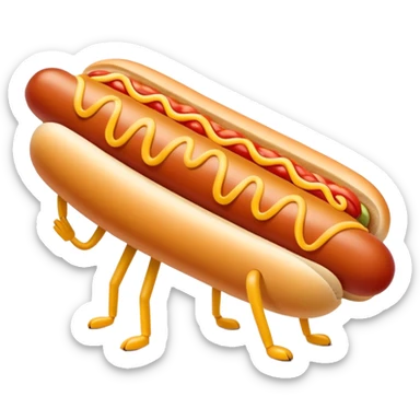 Hotdog with legs and arms sticker