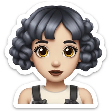 Melanie Martinez with black & white hair sticker