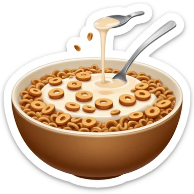 Brown cereal you hurt bowl sticker