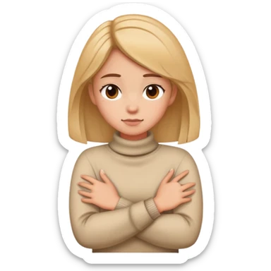 Girl crossing arms around neck sticker