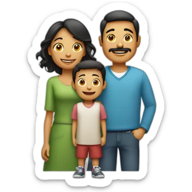 Familia con un niño de dos años  sticker