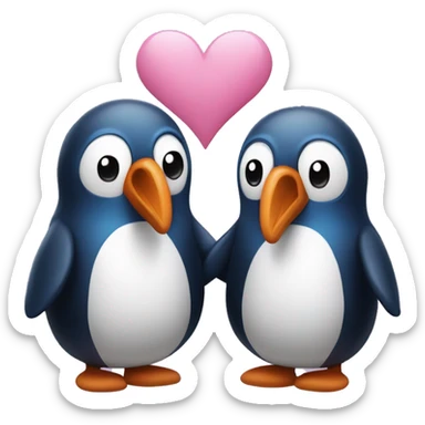 Pareja de pingüinos azul y rosa sticker