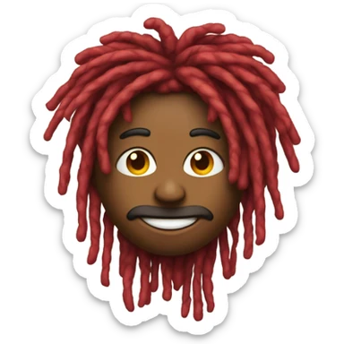 Red heart emoji with dreads on it sticker