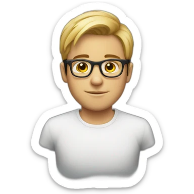 nerdy white boyfriend with glasses sticker