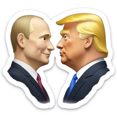 trump-and-putin-kissing,-lgbtq+ friendly, positivity, inclusiveness sticker