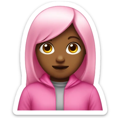 Pink shy girl sticker