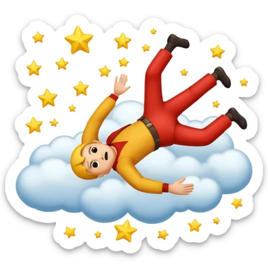 A man falling from the sky sticker