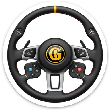 volante de racing con una g en el centro de logo sticker
