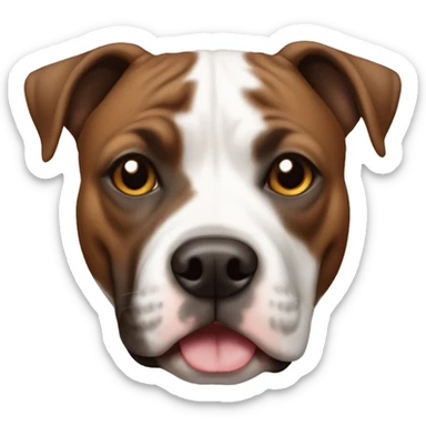 A brown and white staffordshire bullterrier sticker