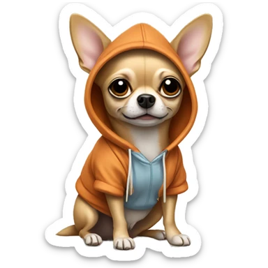 Chihuahua wearing a hoodie sticker