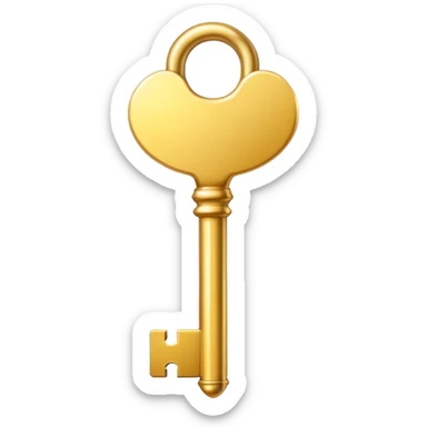 extremely simple golden key, basic shape sticker