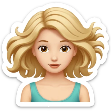 Girl twirling hair flirtatiously sticker