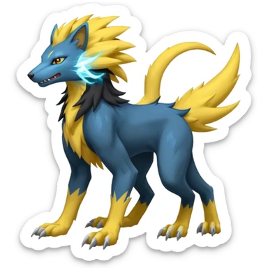 Pyroar-Sergal-Manectric-Luxray-Fakémon-fusion-animal-creature, full body  sticker