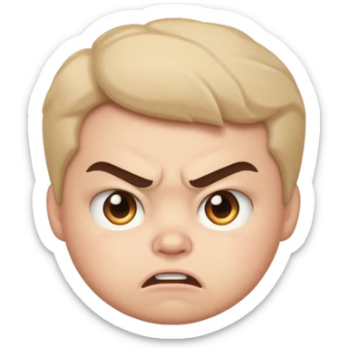 Angry but cute puffed face sticker