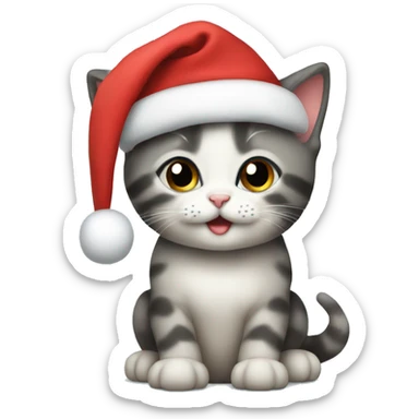 kitten wearing christmas sticker