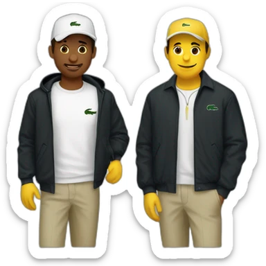 Lacoste latin two friends with black windbreaker sticker