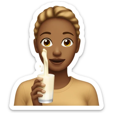 Milk dripping on light brown woman hand sticker