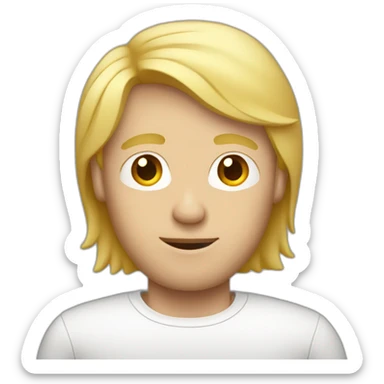 Blond male with macbook and light facial hair sticker