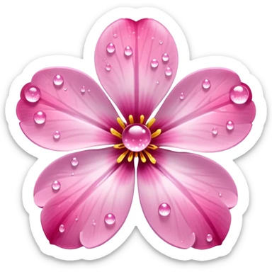sakura flower with sparkling dew sticker