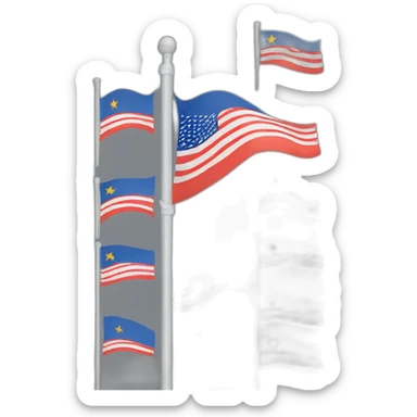 Bandera con una estrella y 4 barras sticker