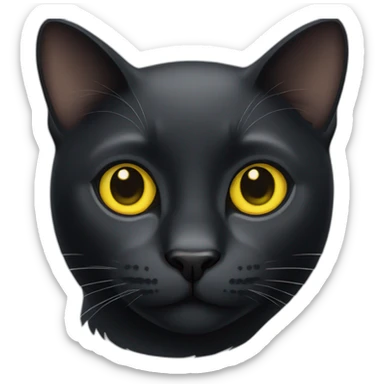 ios black cat with yellow eyes sticker