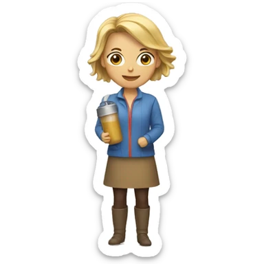 Woman with a kit of mate sticker