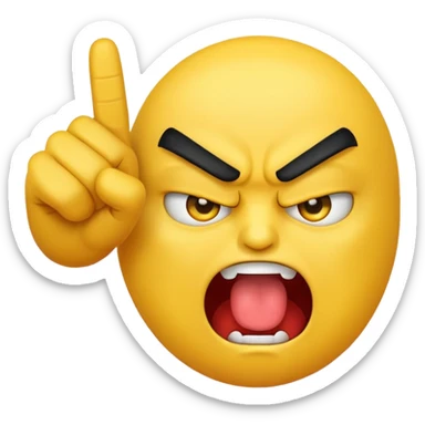 Angry emoji doing the middle finger sticker
