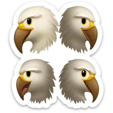 smiley emoji with eagles for e sticker