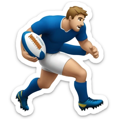 Rugbyman jouant au foot sticker