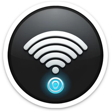create a wifi symbol emoji exactly-like-the-reference-image-in-ios-emoji-style.-match-the-same-shape,-color,-and-glow-effect,-ensuring-it-is-smooth-and-shiny. set background 1841D6 sticker