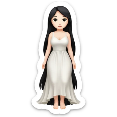 Girl naked black hair with big breasts and open naked full body  sticker