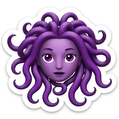 Hazme una medusa con piel de uva morada sticker