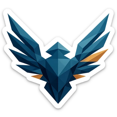 emblem with sharp, geometric wings, modern and dynamic, no text sticker