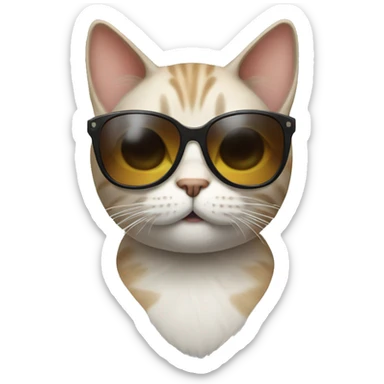 Cat with sunglasses sticker