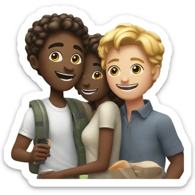 happy moment outdoors with friends sticker