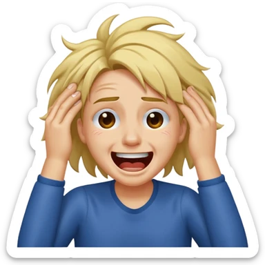 Laugh crying ripping hair out sticker