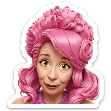 smiling girl with pink hair sticker