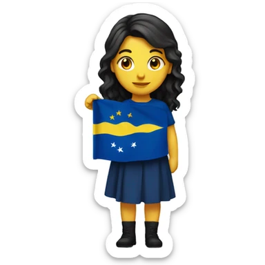 girl with kosovo flag sticker