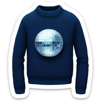 Sweater navy with a disco ball sticker
