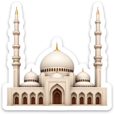 Cinematic Realistic Mohammad Al-Amin Mosque Landmark Emoji, showcasing the intricate architecture of the mosque rendered with rich textures and majestic, soft lighting. sticker