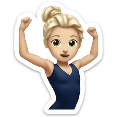 dirty blonde gymnastics whit a navy blue leotard doing gymnastics sticker