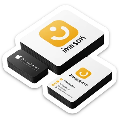 business card with a logo symbol sticker