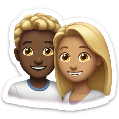 Duo smiling together sticker