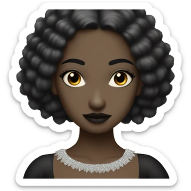 One Black swan ballet woman, sad fierce pale skin with black hair woman  sticker