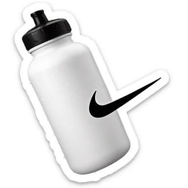 white Nike logo black water bottle sticker