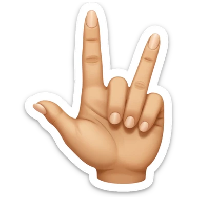Open hand with the middle finger pointing downwards sticker