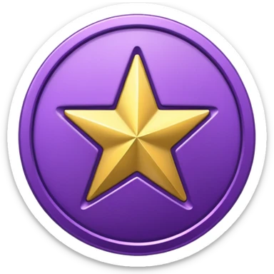 purple coin with a star on it sticker