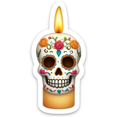 candle day of the dead celebration sticker