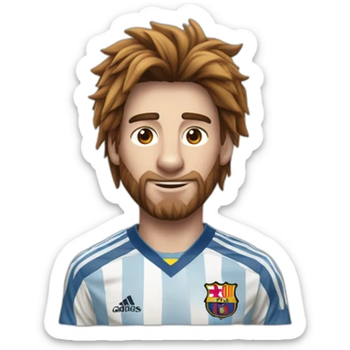 Lionnel Messi avec un  petit corps et avec une grosse tête  sticker